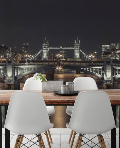 Tower Bridge London nat panoramisk tapet Tower Bridge London nat panoramisk tapet