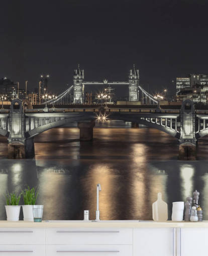 Tower Bridge London Night Panoramic Wallpaper Tower Bridge London Night Panoramic Wallpaper