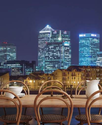 Upplyst London Skyline på natten Bakgrund Upplyst London Skyline på natten Bakgrund