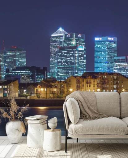 Opplyst London Skyline om natten Bakgrunn Opplyst London Skyline om natten Bakgrunn