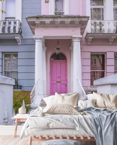 Notting Hill färgglada hus väggmålning Notting Hill färgglada hus väggmålning