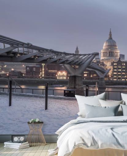 Millennium Bridge in Snow Wallpaper Millennium Bridge in Snow Wallpaper