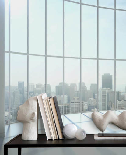 Round window view of city wallpaper Round window view of city wallpaper