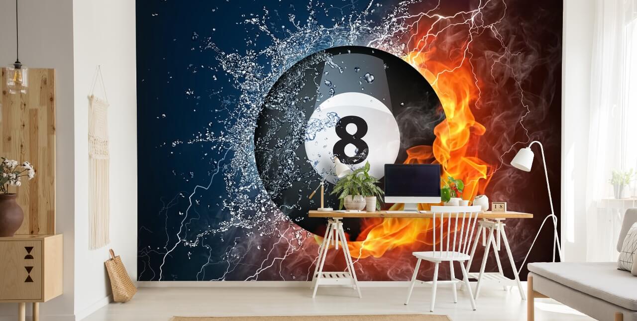 fond d'écran de boule de glace et de feu