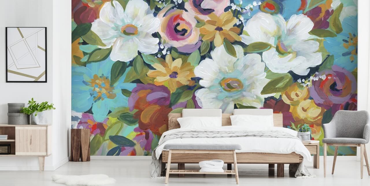 Colourful Painted Bouquet Wallpaper