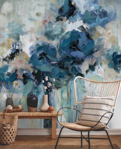 Marineblaue, personalisierbare Blumentapete namens Midnight Splash von Carol Robinson für Schlafzimmer Marineblaue, personalisierbare Blumentapete namens Midnight Splash von Carol Robinson für Schlafzimmer
