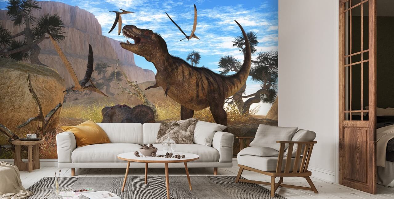 Tyrannosaurus Meeting Wallpaper | Wallsauce US