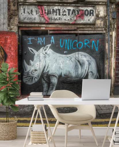 mural de papel de parede de grafite personalizável pintado com spray chamado Be What You Want to Be de Nick Jackson para quartos ou escritório mural de papel de parede de grafite personalizável pintado com spray chamado Be What You Want to Be de Nick Jackson para quartos ou escritório