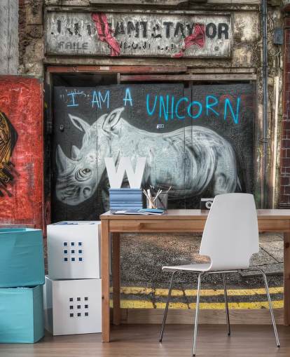 spray painted customisable graffiti wallpaper mural called Be What You Want to Be by Nick Jackson for bedrooms or office spray painted customisable graffiti wallpaper mural called Be What You Want to Be by Nick Jackson for bedrooms or office