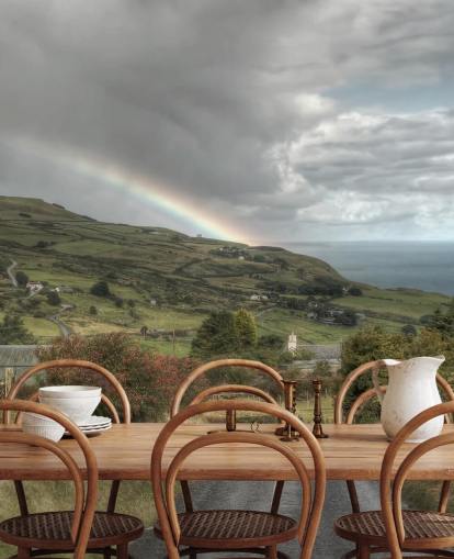 Stormy Rainbow in Countryside Mural Stormy Rainbow in Countryside Mural