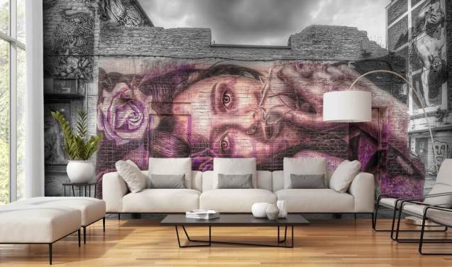 Graffiti-Mädchen-Tapete