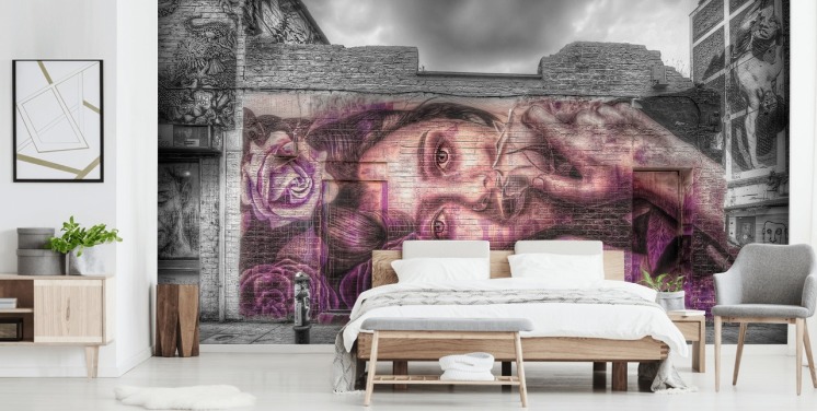 Graffiti-Mädchen-Tapete