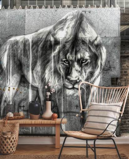 Lion Graffiti Wall Mural Lion Graffiti Wall Mural
