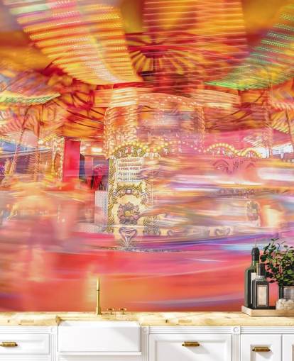 wazig rood carrousel behang wazig rood carrousel behang