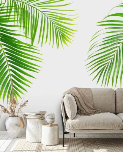 lys grønn palmeblader tapet lys grønn palmeblader tapet