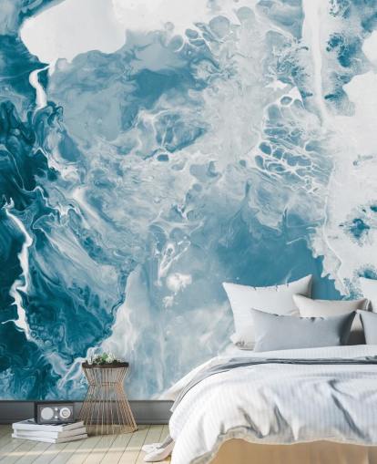 blue and white marble wallpaper mural called Blues for bathrooms, bedrooms and kitchens blue and white marble wallpaper mural called Blues for bathrooms, bedrooms and kitchens