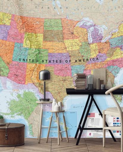 USA Map Colourful Wallpaper USA Map Colourful Wallpaper