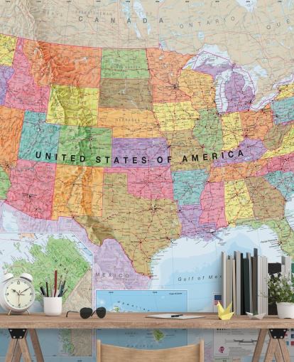 USA Map Colourful Wallpaper USA Map Colourful Wallpaper