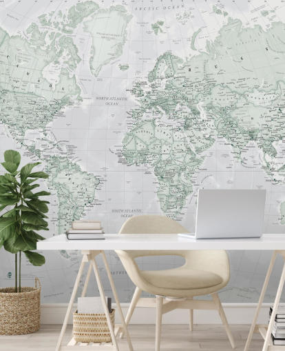 Grey Modern World Map Wallpaper Grey Modern World Map Wallpaper