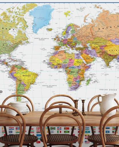 World Map with Flags Wallpaper World Map with Flags Wallpaper