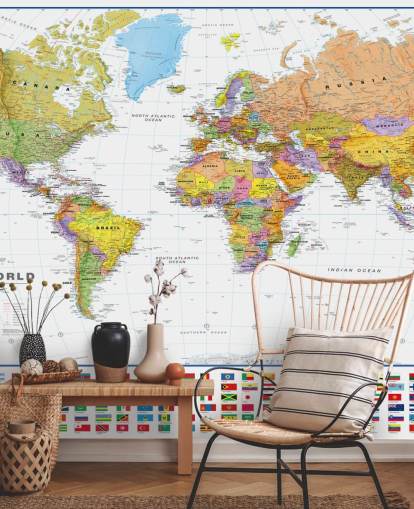World Map with Flags Wallpaper World Map with Flags Wallpaper