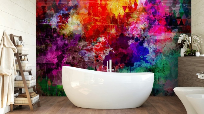 rainbow custom graffiti wallpaper mural called Rainbow Graffiti for child's bedroom