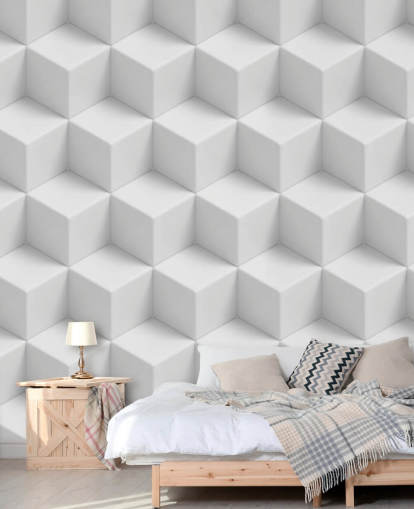 Papel pintado Cubos geométricos 3D Papel pintado Cubos geométricos 3D
