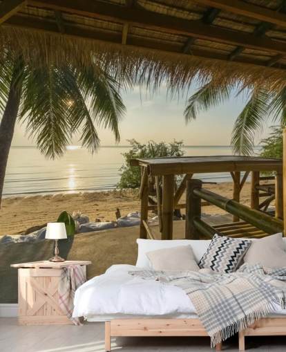 Tropical Island Hut Wallpaper Mural Tropical Island Hut Wallpaper Mural