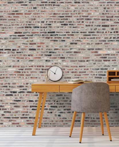 Grey and Brown Brick Wallpaper Mural Grey and Brown Brick Wallpaper Mural