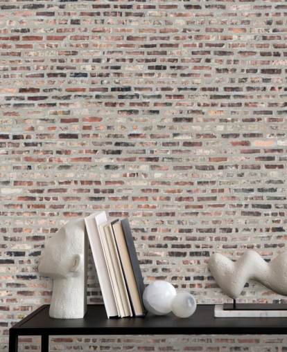 Grey and Brown Brick Wallpaper Mural Grey and Brown Brick Wallpaper Mural