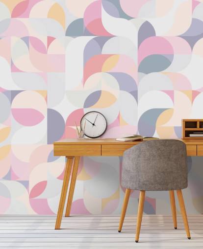 Pastel Circular Geometric Wallpaper Mural Pastel Circular Geometric Wallpaper Mural