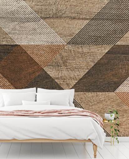 Brun og grå Tile Geometrisk Mural Brun og grå Tile Geometrisk Mural