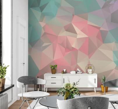 Pastel Blå og Pink Wallpaper Mural