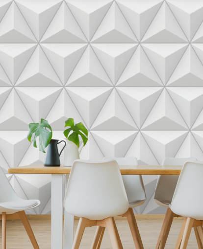 3D White Polygon Geometric Wallpaper 3D White Polygon Geometric Wallpaper