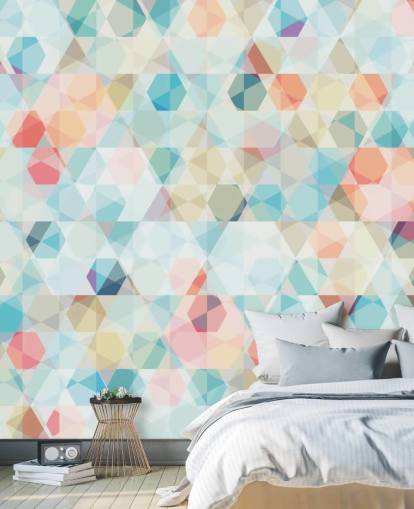 Pastell Kaleidoskop Bakgrunn Mural Pastell Kaleidoskop Bakgrunn Mural