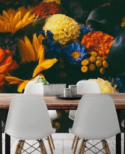 Burnt Orange and Yellow Flowers Wallpaper Burnt Orange and Yellow Flowers Wallpaper