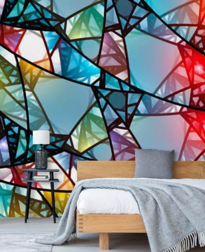 Farverige abstrakt farvede glas vindue tapet Farverige abstrakt farvede glas vindue tapet