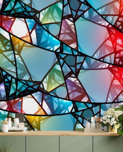 Bunte abstrakte Glasfenster Tapete Bunte abstrakte Glasfenster Tapete
