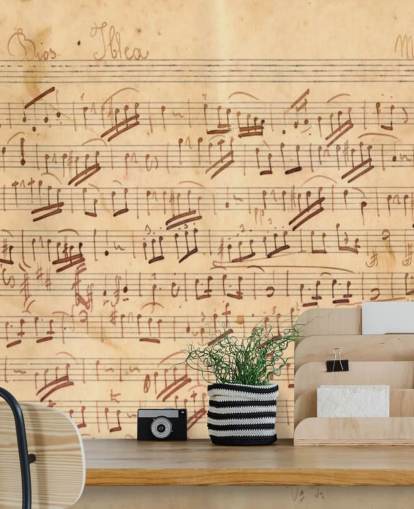 Antique Music Sheet Wallpaper Mural Antique Music Sheet Wallpaper Mural