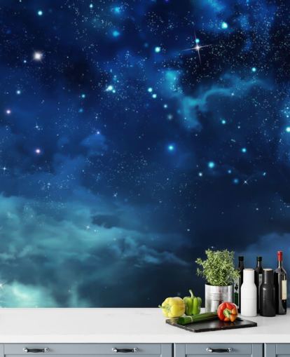 dark blue night sky wallpaper mural called Beautiful Nightly Sky for bedrooms dark blue night sky wallpaper mural called Beautiful Nightly Sky for bedrooms