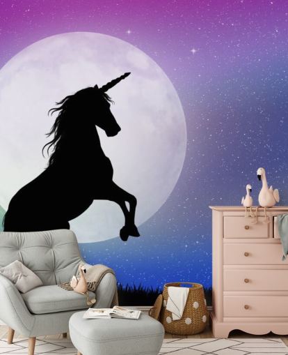 Unicorn in the Moonlight Mural Unicorn in the Moonlight Mural