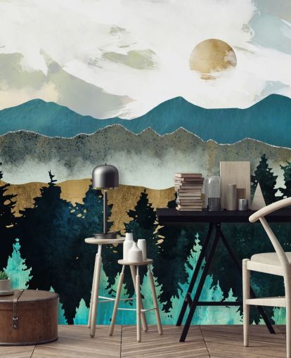 Mural de parede de névoa florestal por SpaceFrog Mural de parede de névoa florestal por SpaceFrog