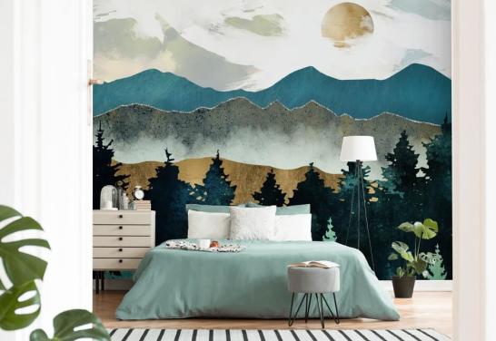 Forest Mist Muurschildering van SpaceFrog Designs