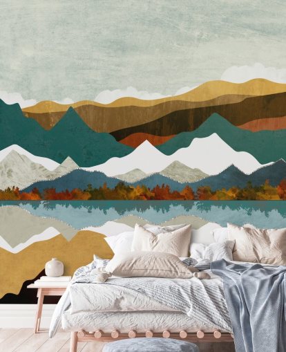 Mountain Reflection Wall Mural by SpaceFrog Designs Mountain Reflection Wall Mural by SpaceFrog Designs