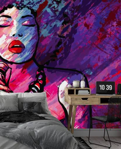 purple, pink and red abstract art of female singer wallpaper purple, pink and red abstract art of female singer wallpaper