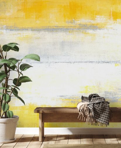 carta da parati murale con pittura astratta bianca, gialla e grigia chiamata Grey and Yellow Painting per camere da letto e salotti carta da parati murale con pittura astratta bianca, gialla e grigia chiamata Grey and Yellow Painting per camere da letto e salotti