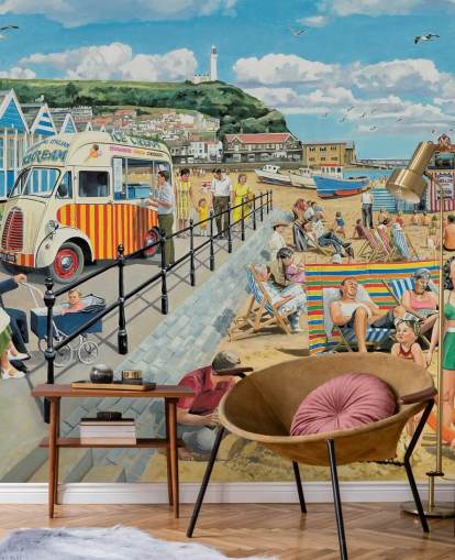 old fashioned seaside scene wallpaper old fashioned seaside scene wallpaper