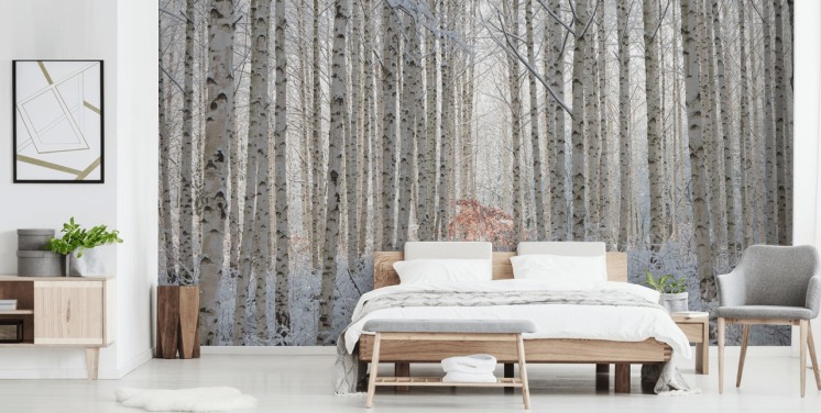 White Nature Behang Muurschildering