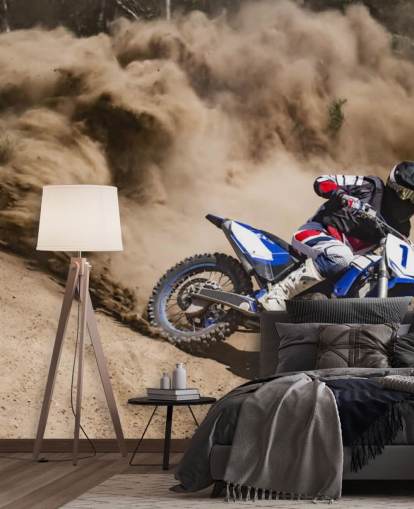 Biker Riding in Dust Wallpaper Biker Riding in Dust Wallpaper