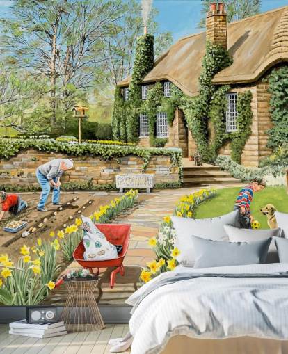 hytte og gartnere utenfor tapet hytte og gartnere utenfor tapet